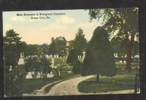 UNION CITY PENNSYLVANIA PA. EVERGREEN CEMETERY 1909 VINTAGE POSTCARD