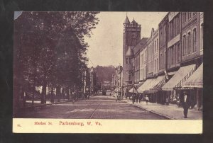 PARKERSBURG WEST VIRGINIA DOWNTOWN MARKET STREET SCENE VINTAGE POSTCARD