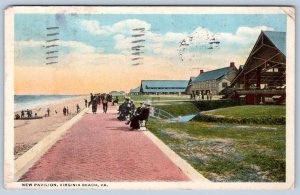 1918 VIRGINIA BEACH VA NEW PAVILION ANTIQUE POSTCARD