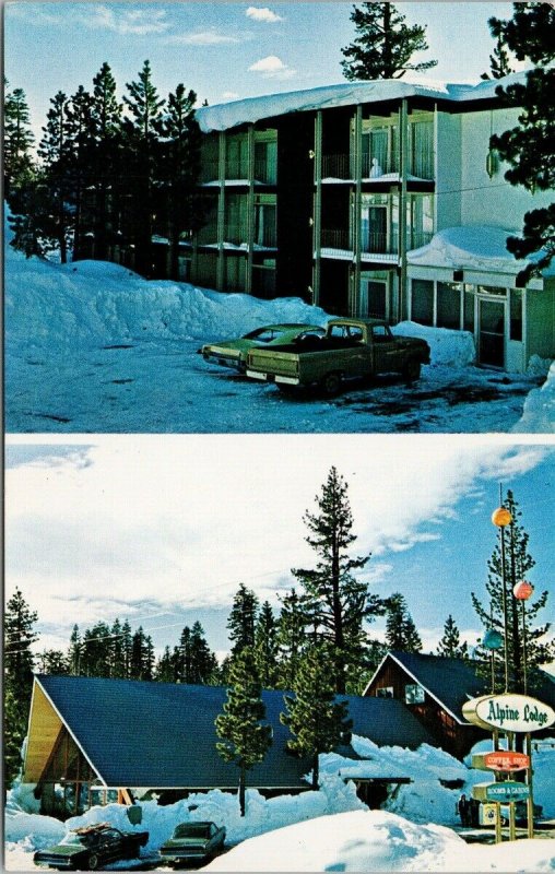 Alpine Lodge Mammoth Lakes CA California Multiview Unused Vintage Postcard F65