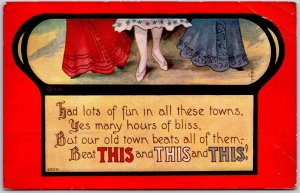 1910's Ladies Foot Weraing Dressess Had Lots Of Fun Comic Card Posted Postcard