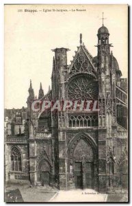 Postcard Old St Jacques Church Dieppe The Rosette