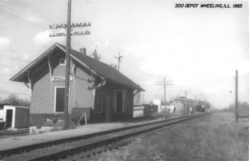 Wheeling Illinois Railroad Depot Real Photo Antique Postcard K70213