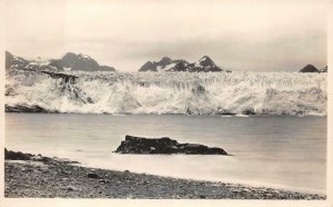 RPPC SCENE FROM S.S. YUKON SHIP NEAR VALDEZ ALASKA REAL PHOTO POSTCARD (1931)