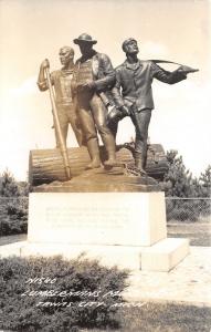 Tawas City Michigan~Lumberman's Monument~1940s RPPC-Postcard