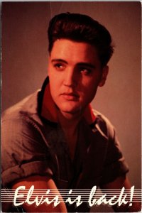 VINTAGE CONTINENTAL SIZE POSTCARD ELVIS PRESLEY'S FIRST PHOTO SESSION POST ARMY