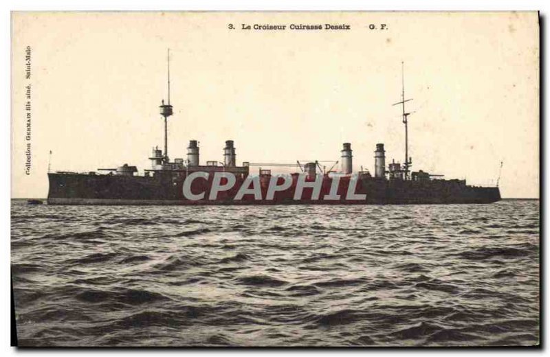 Old Postcard The cruiser warship Desaix Breastplate