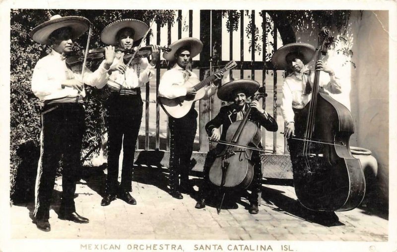 RPPC MEXICAN ORCHESTRA Santa Catalina Island, CA Band c1930s Vintage Postcard