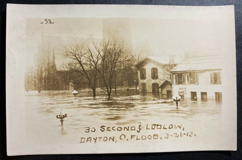 Mint USA RPPC Real Picture Postcard Dayton Ohio The Flood Second And Ludlow 