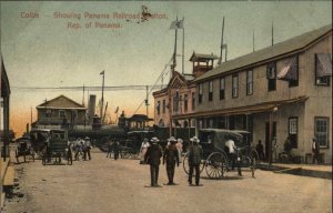 Colon Panama RR Train Station Depot c1910 Postcard