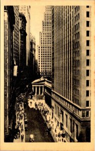 Looking Up Broad Street from William Street NYC Real Photo Postcard PC183