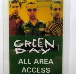 Green Day Backstage Pass Original Punk Rock Music Tour 1990 Photo All Access