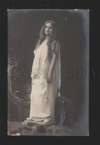 3077447 Charming Lady DANCER w/ LONG HAIR Vintage REAL PHOTO