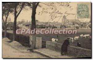 Old Postcard Pont L'Eveque Vue Generale From The new road of Lisieux