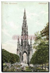 Old Postcard Edinburgh Scott Monument