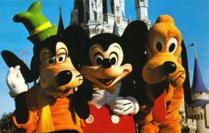 Early Walt Disney World, WDW-1801, Goofy, mickeys, and Pluto,Vintage Postcard