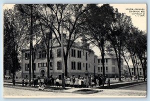c1917 Edgerton Wisconsin WI Vintage Postcard School Grounds View Building Trees