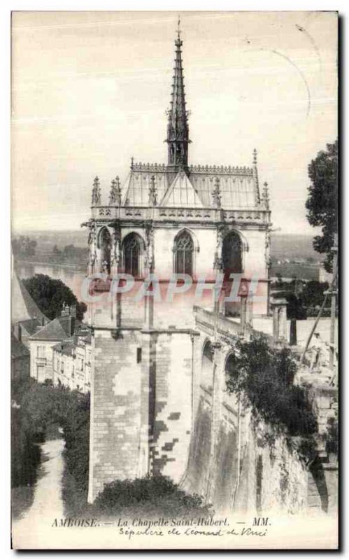 Old Postcard Amboise La Chapelle Saint Hubert