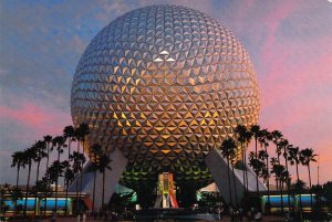 1982 Disney World, Epcot Center, Spaceship Earth,Continental Size, Old Postcard