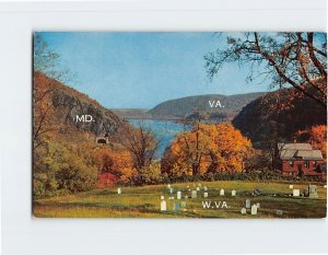 Postcard View Of Harpers Ferry From Cemetery Hill, Harpers Ferry, West Virginia