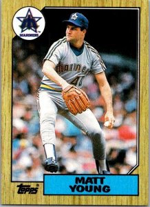 1987 Topps Baseball Card Matt Young Seattle Mariners s2356