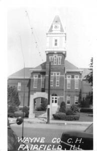 Fairfield Illinois Wayne Court House Real Photo Antique Postcard K57817