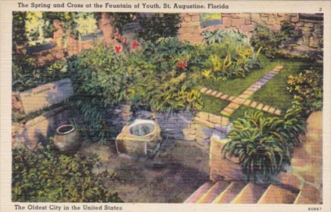 Florida St Augustine The Spring and Croos At The Fountain Of Youth