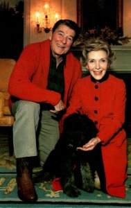 President Ronald Reagan and Nancy With Their Dog Lucky
