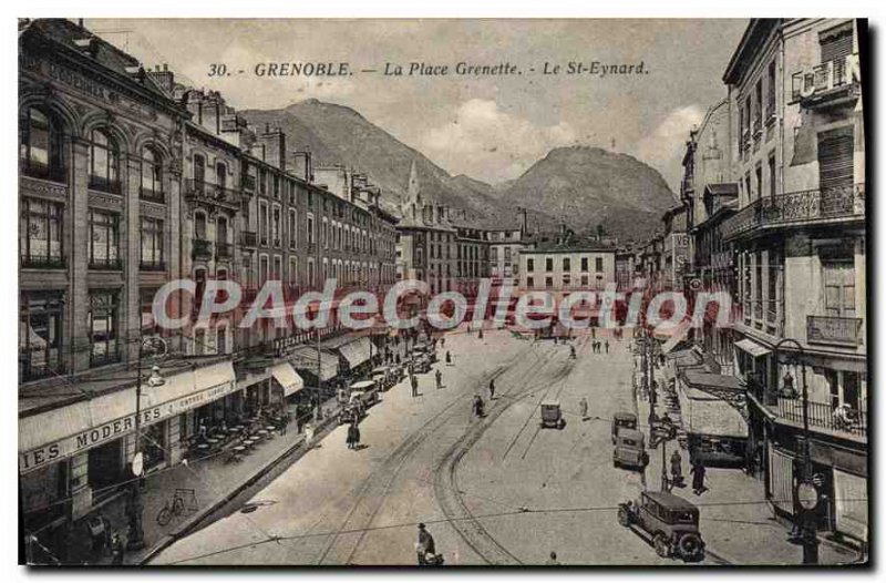 Old Postcard Grenoble Place Grenette