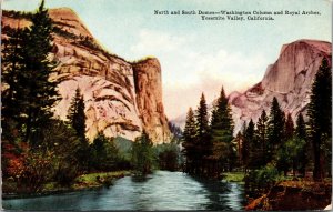 Vtg 1910s North & South Domes Royal Arches Yosemite Valley CA Postcard