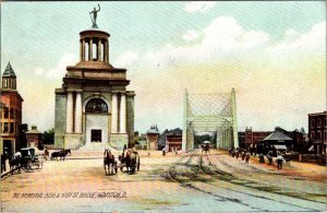 Hamilton, OH Ohio  MEMORIAL BUILDING & HIGH STREET BRIDGE  ca1910's Postcard