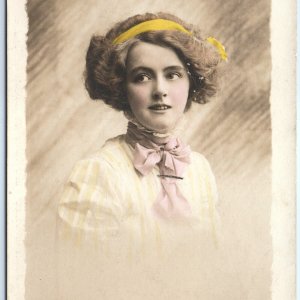 c1910s Germany Cute Young Lady RPPC Hand Colored Photo Koch Bitriol Dresden A148