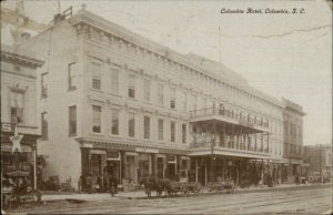 Columbia SC Hotel Street Scene c1910 Postcard