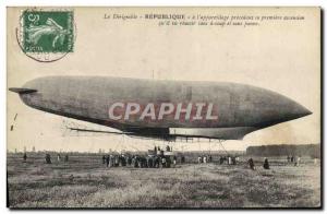 Old Postcard Jet Aviation Zeppelin Airship Republic has the & # 39appareillage