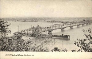 Burlington Iowa IA Railroad Train Bridge c1910 Vintage Postcard