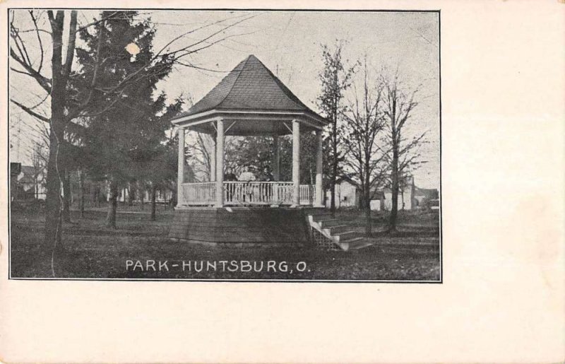 Huntsburg Ohio birds eye view house in the park antique pc ZE686103