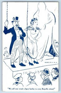 c1910's Risque Humor Magician Fat Woman Funland Seaside Oregon OR Postcard