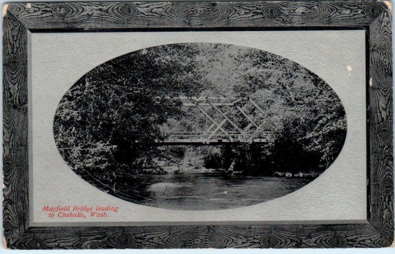 MAYFIELD, Washington WA ~ Bridge to Chehalis now under Water 1910s  Postcard