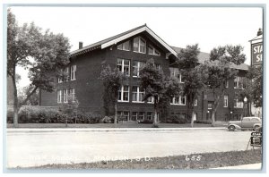 c1940's High School Building Atlas Madison South Dakota SD RPPC Photo Postcard