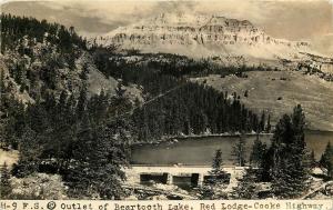 c1940 RPPC Postcard; Outlet of Beartooth Lake, Red Lodge-Cooke Hwy MT Park Co.