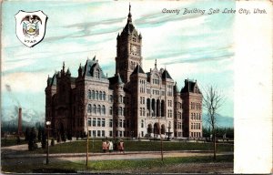 Historic County Building Exterior Streetview Salt Lake City Utah UDB Postcard 