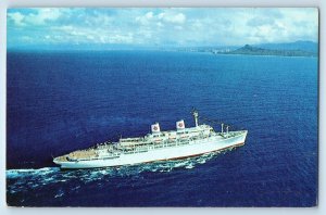 c1984 Honolulu Hawaii Postcard American Cruises Waikiki Beach S. S. Contitution
