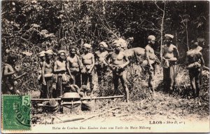 Halte des Coolies Khas Kouenes Dans Une Foret du Haut-Mekong Laos C104