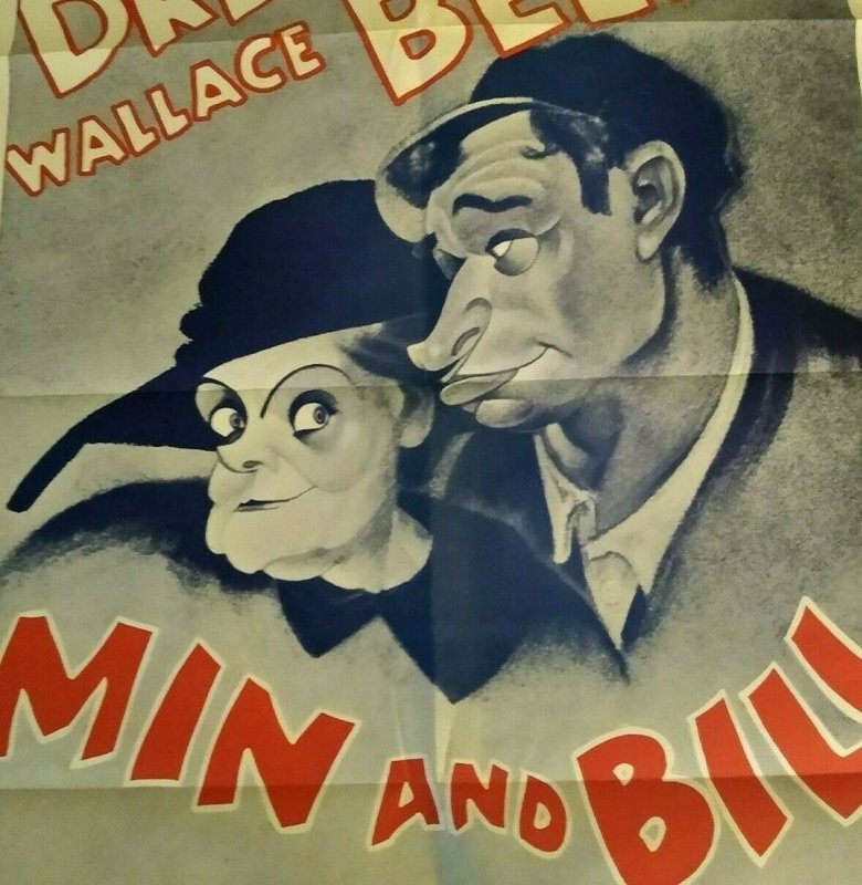 Min And Bill Movie Poster 1962 Original Vintage 41 x 27 Folded Marie Dressler