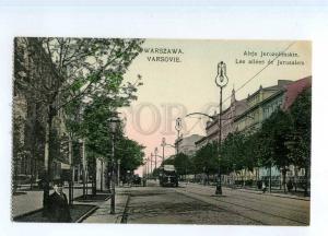 247035 POLAND WARSZAWA Jerusalem alley TRAM Vintage postcard