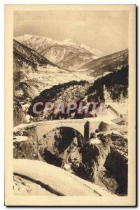 Old Postcard Briancon Bridge of Asfeld road Montgenieve and Chaberton Italy