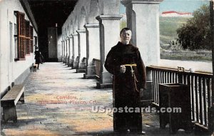 Corridor of Santa Barbara Mission - California CA  