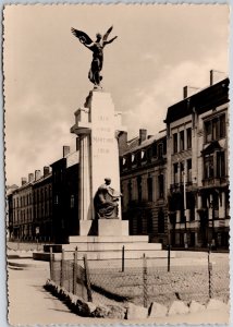 Monument Gedenktesken Charleroi Belgium Real Photo RPPC Postcard