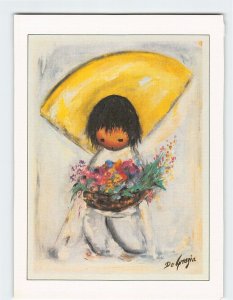 Postcard Flower Boy By Ted De Grazia, Gallery in the Sun, Tucson, Arizona