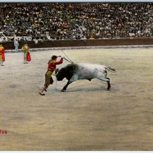 c1910s Madrid, Spain Gel Bullfighting Arena Matador Bull Crowd Banderillas A359